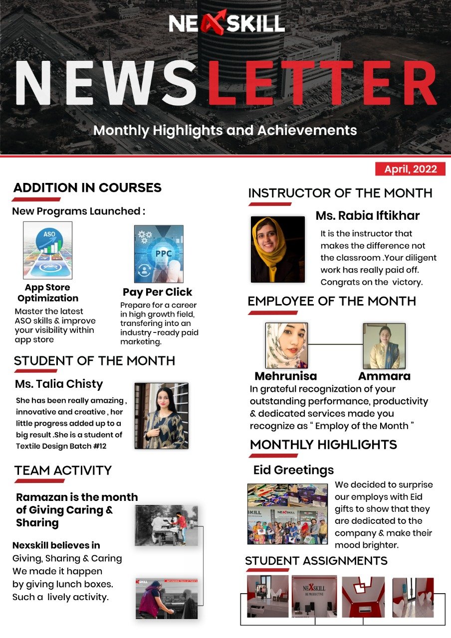 NEWSLETTER OF THE MONTH APRIL 2022