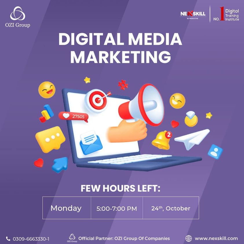 Hurry Up & Confirm Your Seat For Digital Media Marketing