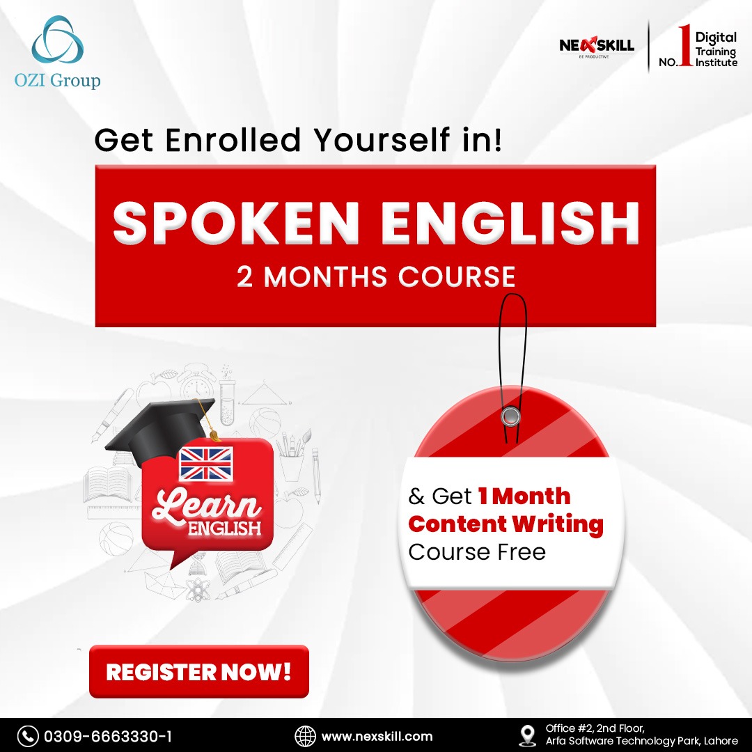 Get Enrolled in Spoken English Course With Free Content Writing Course