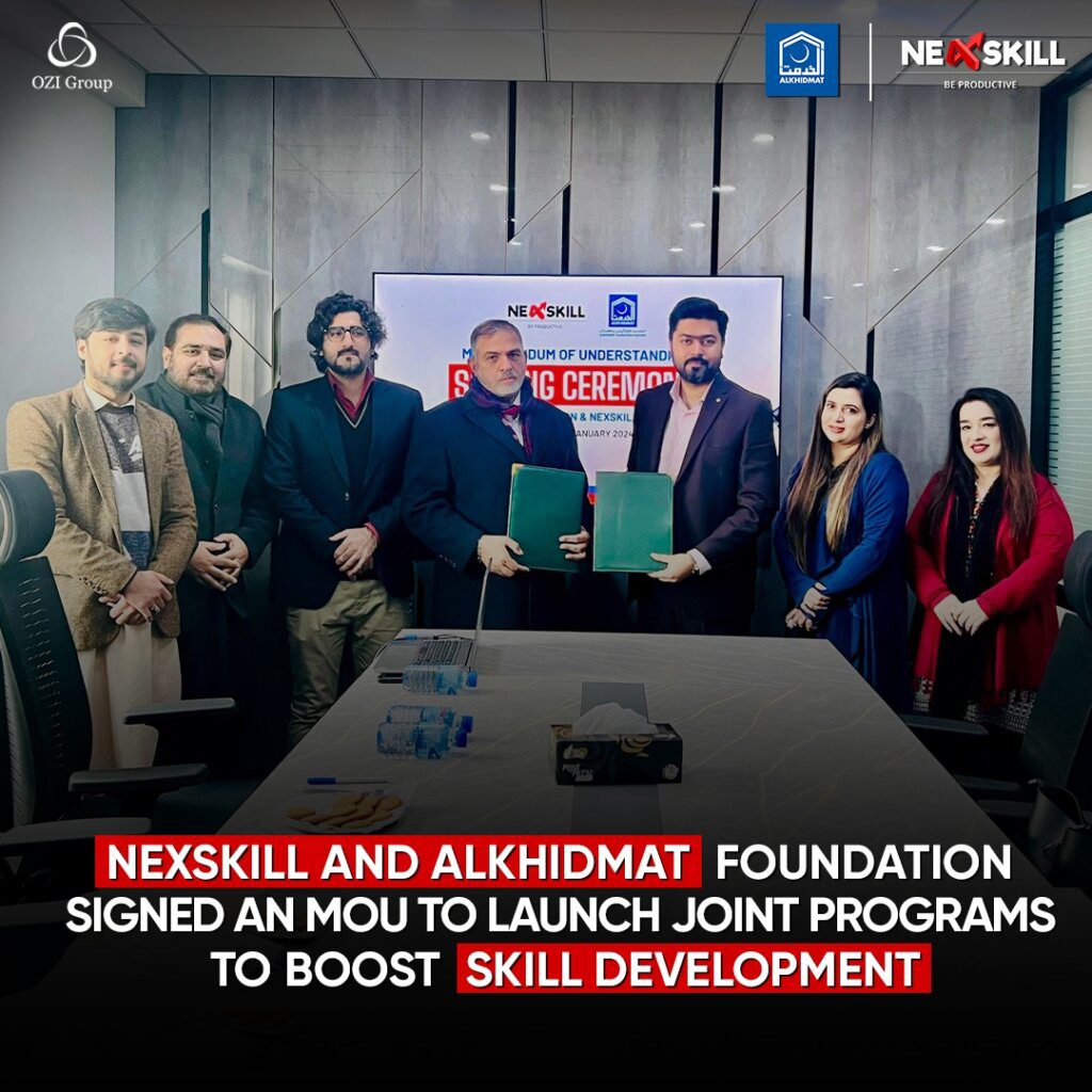 nexskill signed mou with alkhidmat foundation