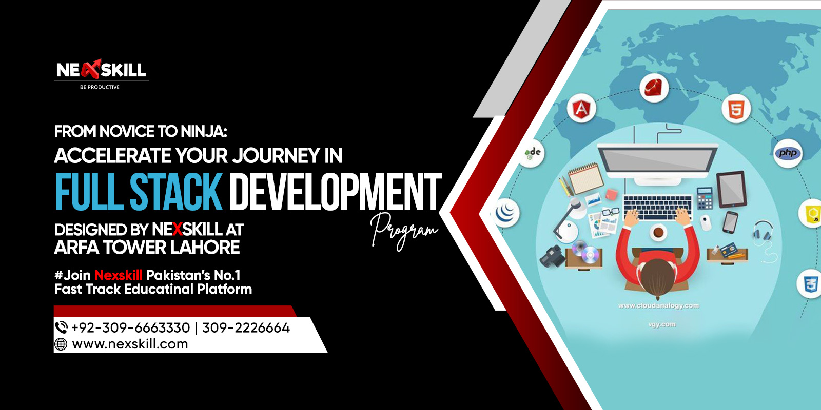 From Novice to Ninja: Accelerate Your Journey in Full Stack Development Program designed by Nexskill at Arfa Tower Lahore