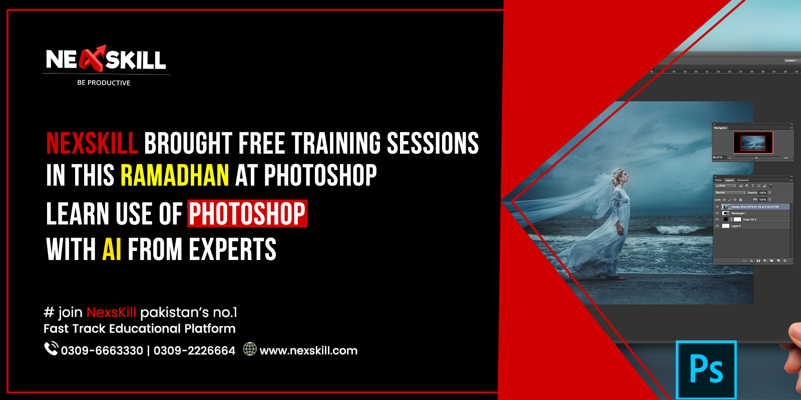 Nexskill Brought Free Training Sessions in This Ramadhan at Photoshop – Learn use of Photoshop with AI from Experts