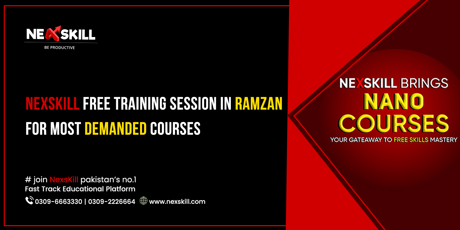 Nexskill Free Training Session in Ramzan for Most Demanded Courses